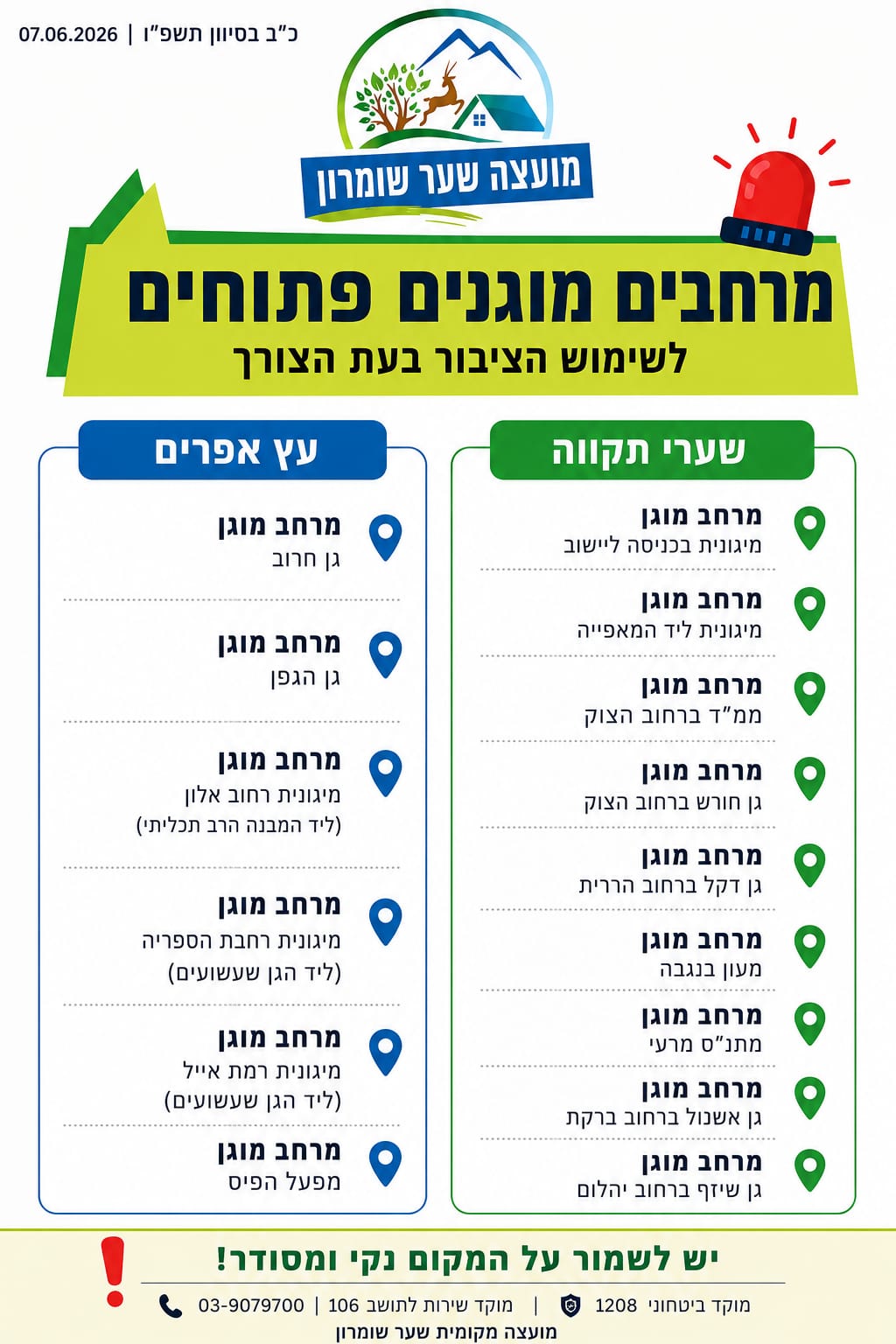 מרחבים מוגנים פתוחים לרשות הציבור